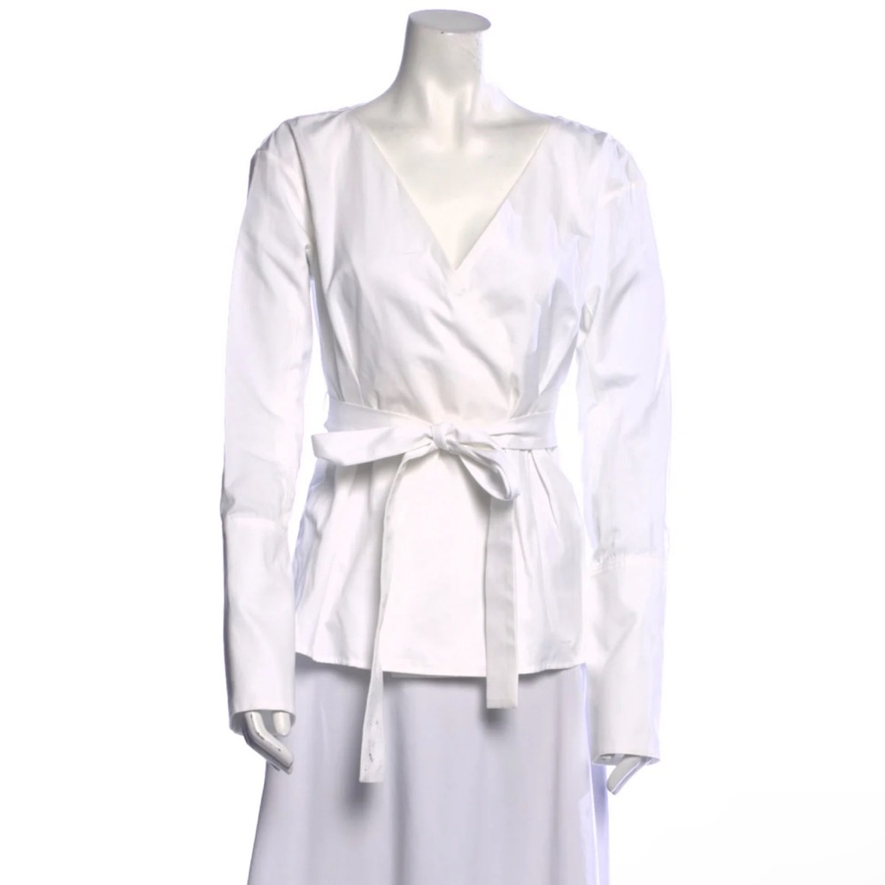 Protagonist white tie blouse